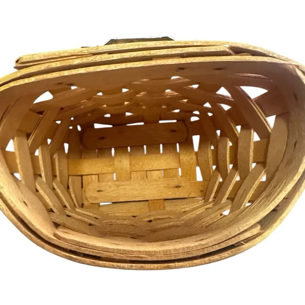 Longaberger 1998 Small 3.5” Wall Pocket Oregano Handmade Basket W/Bracket Hanger